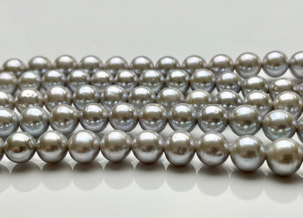 8 mm AAA Extra Shiny Gray Color Perfect Round Freshwater Pearls Genuine Natural Pearl Beads High Luster Gray Bridal Pearls #P1682