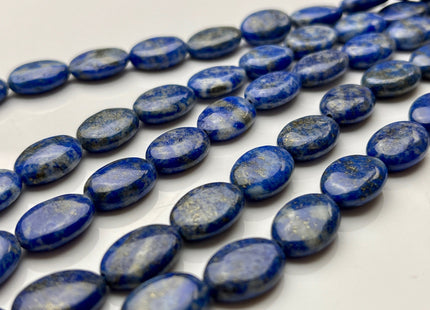 10x14 mm Smooth Genuine Lapis Flat Oval Coin Disc Gemstone Beads Genuine Natural Dark Blue Lapis Color Lapis 15 Inches Strand #4007