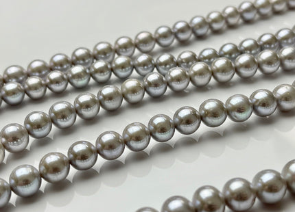 8 mm AAA Extra Shiny Gray Color Perfect Round Freshwater Pearls Genuine Natural Pearl Beads High Luster Gray Bridal Pearls #P1682