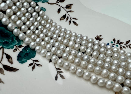 5-6 mm AAA Silver Gray Color Potato Freshwater Pearl Beads Genuine Super High Luster Gray Freshwater Pearl #P2286