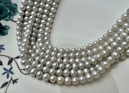 5-6 mm AAA Silver Gray Color Potato Freshwater Pearl Beads Genuine Super High Luster Gray Freshwater Pearl #P2286