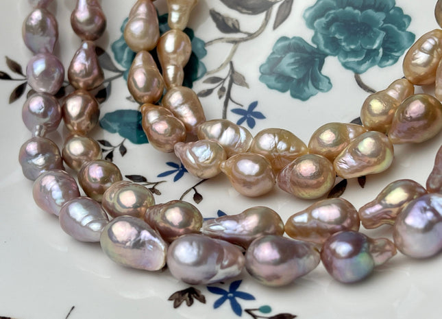 10x12-15 mm AAA Very Rare Dark Mauve Pink Baroque Edison Pearl Beads Genuine TearDrop Shape Edison Pearl With Iridescent Color #1724