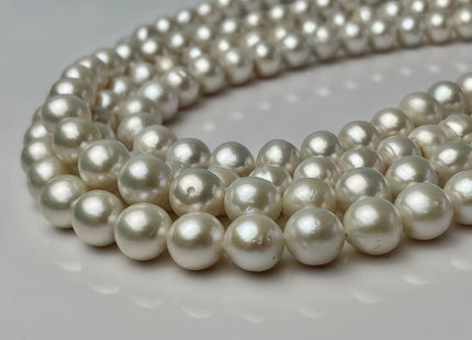 10-11 mm AAA Natural White Edison Freshwater Pearl Beads High Luster Genuine Top Quality Perfect Round Edison Pearls #P2329