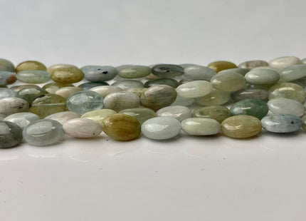 8x12 mm Natural Aquamarine Gemstone Beads Genuine Natural Blue Color Flat Nugget Shape Aquamarine Loose Beads 16 Inches Strand #4263