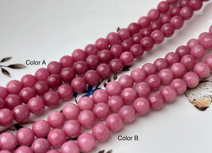 6 mm Faceted Round Dyed Jade Gemstone Beads Ruby Pink Color Genuine Jade Gemstone Loose Beads 15 Inches Strand #4260