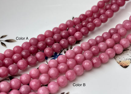 6 mm Faceted Round Dyed Jade Gemstone Beads Ruby Pink Color Genuine Jade Gemstone Loose Beads 15 Inches Strand #4260