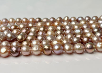 8 mm AAAA Rare Mixed Natural Mauve Pink Baroque Edison Pearl Genuine Top Quality Natural Edison Pearl With Iridescent Color 48 Beads #P2331