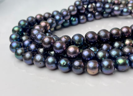10-11 mm AAA Peacock Color Near Round Freshwater Pearl Beads Genuine High Luster Peacock Potato Freshwater Pearls #1689