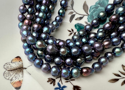 8-9 mm AAA Very Rare Rainbow Peacock Round Freshwater Quality Pearl Genuine Round Peacock Cultured Freshwater Pearls #P2254