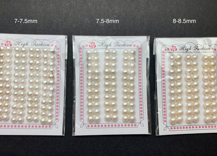 AAAA One Pair 7-12 mm Top Quality High Luster Round Button Half Drilled Freshwater Pearls Genuine Natural White Freshwater Pearls #1621