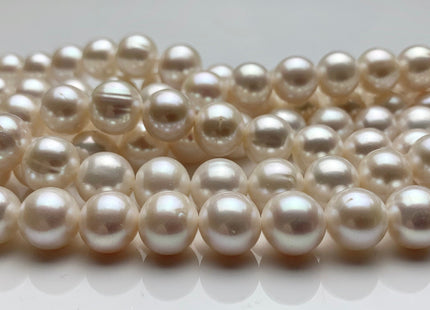 10mm AAA HalfStrand Large Hole Natural White Round Freshwater Pearl Hole Size 1.0mm 1.2mm 1.5mm 3.0mm Genuine Quality Pearl 21 Pieces #P1327