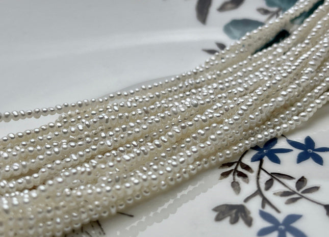 1.5-2 mm AAA Tiny Natural White Freshwater Pearl Beads Seed Pearls Genuine High Luster Potato Pearl Beads Tiny Seed Pearls #P1864