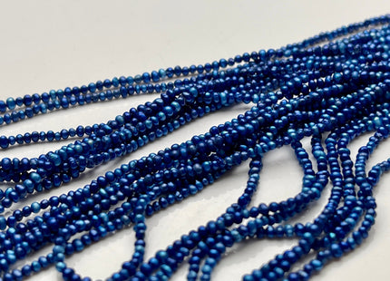 1.5-2 mm Electric Blue Tiny Freshwater Potato Pearls Genuine Freshwater Seed Electric Blue Color Pearl Beads #P2011