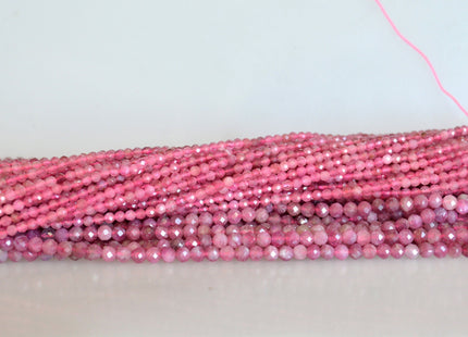 2mm 2.5mm OR 3.5mm Natural Pink Micro Faceted Round Tourmaline Gemstone Beads Tiny Pink Tourmaline Loose Beads #2051