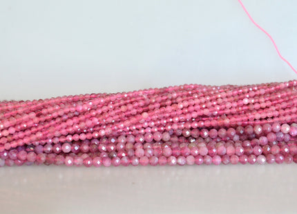 2mm 2.5mm OR 3.5mm Natural Pink Micro Faceted Round Tourmaline Gemstone Beads Tiny Pink Tourmaline Loose Beads #2051