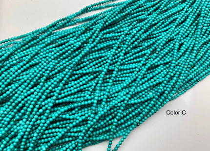 2mm Smooth Round Tiny Howlite Turquoise Color Beads Smooth Howlite Gemstone Beads #496