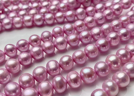 6.5-7mm AA Pink Color Potato Freshwater Pearl Beads High Luster Genuine Pink Colored Freshwater Pearl Beads 65 Pieces #P1518