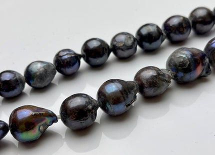 15x25 mm C Grade Large Hole Dark Peacock Baroque Pearl 2.2 mm Hole Rare Jumbo Baroque Peacock Freshwater Pearl Beads #1145