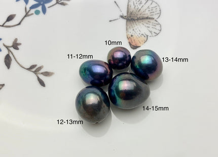 ONE Piece Rare AAA 10-15 mm Top Quality Peacock Color Half Drilled Baroque Freshwater Pearl Genuine Irregular Shape Edison Pearls #P1259