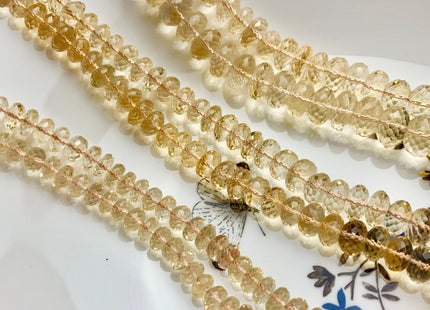 6mm 8mm 10mm 13mm AAA 100% Natural Faceted Rondelle Honey Citrine Gemstone Beads Top Quality Natural Citrine Beads 9 Inches Strand # 2484