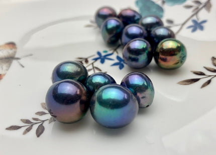 ONE Piece Rare AAA 10-15 mm Top Quality Peacock Color Half Drilled Baroque Freshwater Pearl Genuine Irregular Shape Edison Pearls #P1259