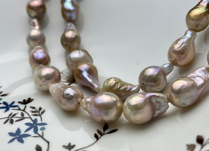 12x16-15x20 mm Natural Pink Color Baroque Freshwater Pearl Beads, Genuine Baroque Pearls, Natural Pink Color Freshwater Pearl Beads #1092