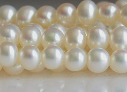 4 mm AAA Natural White Potato Freshwater Pearl Beads, White Potato Genuine Cultured Pearl Beads, Wedding / Bridal Pearls #68