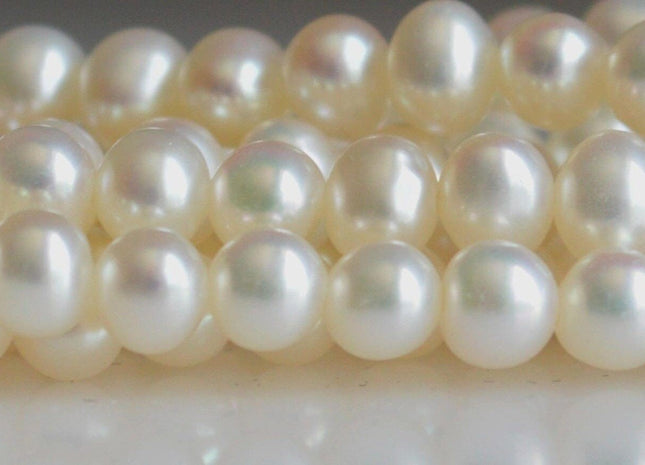 4 mm AAA Natural White Potato Freshwater Pearl Beads, White Potato Genuine Cultured Pearl Beads, Wedding / Bridal Pearls #68