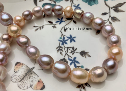 10x14-11x15mm AAAA Graduated Natural Multi Pink Freshwater Baroque/Edison Pearl Limited Edition Irregular Shape Genuine Edison Pearl #1037