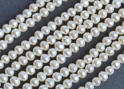 4 mm AAA Natural White Potato Freshwater Pearl Beads, White Potato Genuine Cultured Pearl Beads, Wedding / Bridal Pearls #68