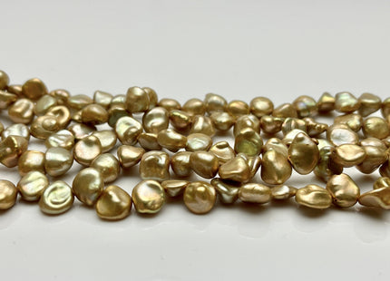 8x9-12 mm AAA Gold Champagne Color Keshi Freshwater Keshi Nugget Pearl Beads Top Drilled Genuine Champagne Keshi Freshwater Pearls #P2191