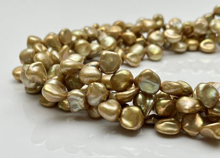 8x9-12 mm AAA Gold Champagne Color Keshi Freshwater Keshi Nugget Pearl Beads Top Drilled Genuine Champagne Keshi Freshwater Pearls #P2191