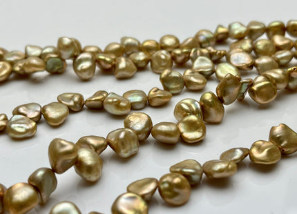 8x9-12 mm AAA Gold Champagne Color Keshi Freshwater Keshi Nugget Pearl Beads Top Drilled Genuine Champagne Keshi Freshwater Pearls #P2191
