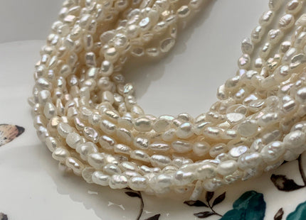 3-3.5x5 mm Natural White Rice Nugget Tiny Seed Freshwater Pearls Genuine Small Rice Nugget Pearls #P1432