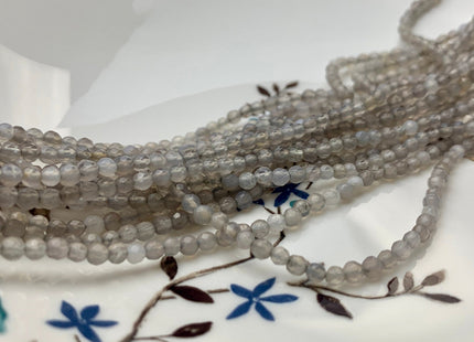 WHOLESALE 3 mm Faceted Round Agate Gemstone Beads Genuine Mixed White Gray Green Aqua Blue Color Agate Loose Beads 15 Inches #3228