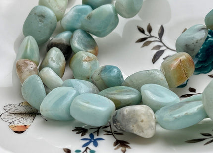 14-15x18-22 mm Natural Blue Brown Color Amazonite Gemstone Irregular Nugget Beads Genuine Amazonite Irregular Nugget Gemstone Beads #4021
