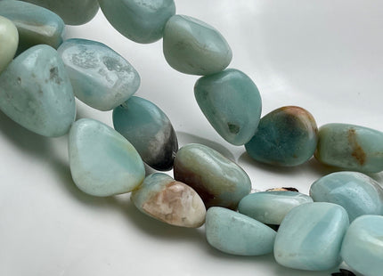 14-15x18-22 mm Natural Blue Brown Color Amazonite Gemstone Irregular Nugget Beads Genuine Amazonite Irregular Nugget Gemstone Beads #4021