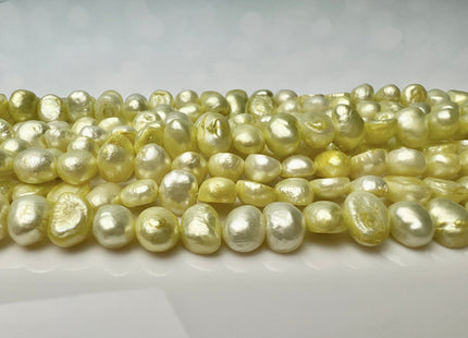 7 mm Yellow Green Color Freshwater Pearl Potato Nugget Beads Genuine Cultured Freshwater Pearls B Grade Nugget Pearls #P2261