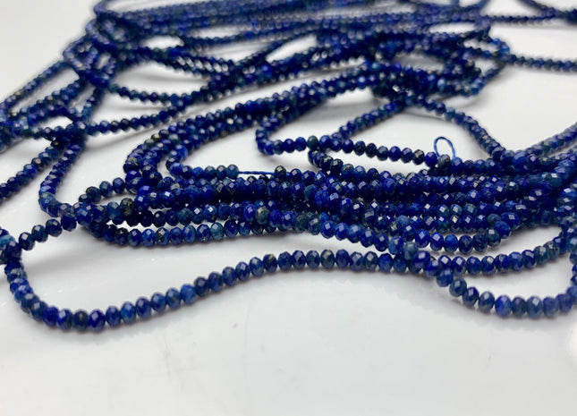 2x2.5 mm AA Faceted Rondelle Natural Lapis Gemstone Beads Natural Blue Color Quality Faceted Rondelle Lapis Gemstone Loose Beads #2363