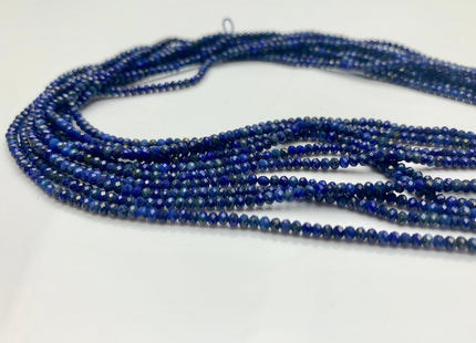 2x2.5 mm AA Faceted Rondelle Natural Lapis Gemstone Beads Natural Blue Color Quality Faceted Rondelle Lapis Gemstone Loose Beads #2363