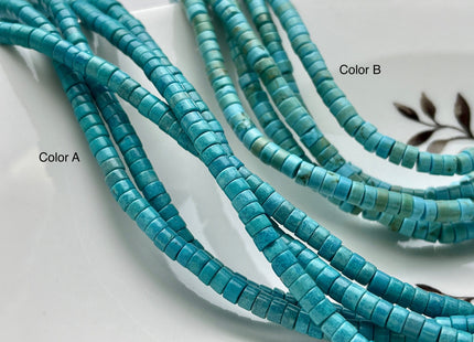 4 mm Natural Magnesite Turquoise Color Heishi Rondelle Shape Magnesite Turquoise Gemstones Loose Beads 15 Inches Strand #3866