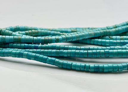 4 mm Natural Magnesite Turquoise Color Heishi Rondelle Shape Magnesite Turquoise Gemstones Loose Beads 15 Inches Strand #3866