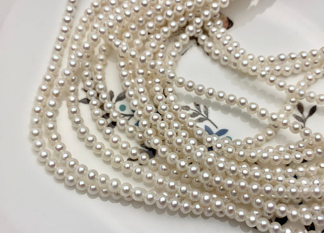 2.5-3mm 3.5-4mm AAAAA Natural White Round Edison Freshwater Akoya Quality Pearl Genuine Natural White Super High Luster Round Pearl #P1176
