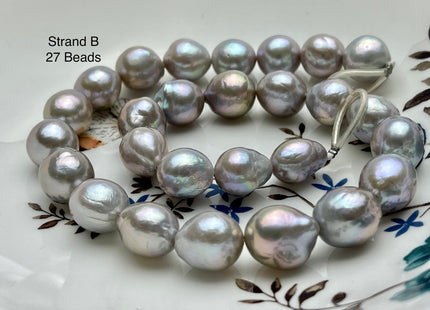One-Of-A-Kind 13-15x18 mm AAAAA Very Rare Super High Luster Baroque Pearl Beads Genuine Gray Color High Quality Edison Pearls #P2231