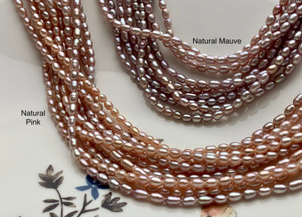 2x3-3.5mm AAA Natural Pink Rice Tiny Seed Freshwater Pearls High Luster Seed Freshwater Pearls Genuine Top Quality Pearls #P1552