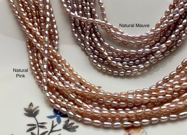 2x3-3.5mm AAA Natural Pink Rice Tiny Seed Freshwater Pearls High Luster Seed Freshwater Pearls Genuine Top Quality Pearls #P1552