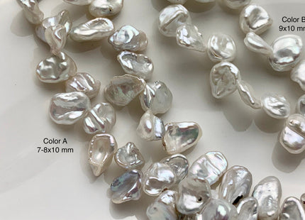 7-9x10 mm AAA Natural White Keshi Freshwater Pearls Top Drilled Keshi Pearl Beads High Luster Genuine Natural Keshi Pearl #P1665