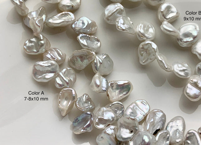 7-9x10 mm AAA Natural White Keshi Freshwater Pearls Top Drilled Keshi Pearl Beads High Luster Genuine Natural Keshi Pearl #P1665