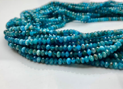 3x4 mm Natural Color Faceted Rondelle Apatite Gemstone Beads Quality Micro Faceted Apatite Gemstone Loose Beads # 2424