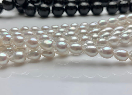 7x8-10 mm AAAA Natural White Freshwater Akoya Quality Pearl Beads Genuine Natural White Very High Luster Chinese Freshwater Pearls #1635